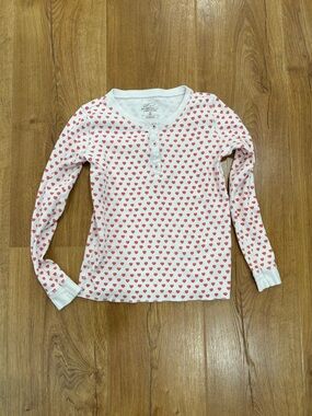 Roller Rabbit Hearts Long Sleeve Henley Pajama Top